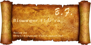 Biswanger Flóra névjegykártya
